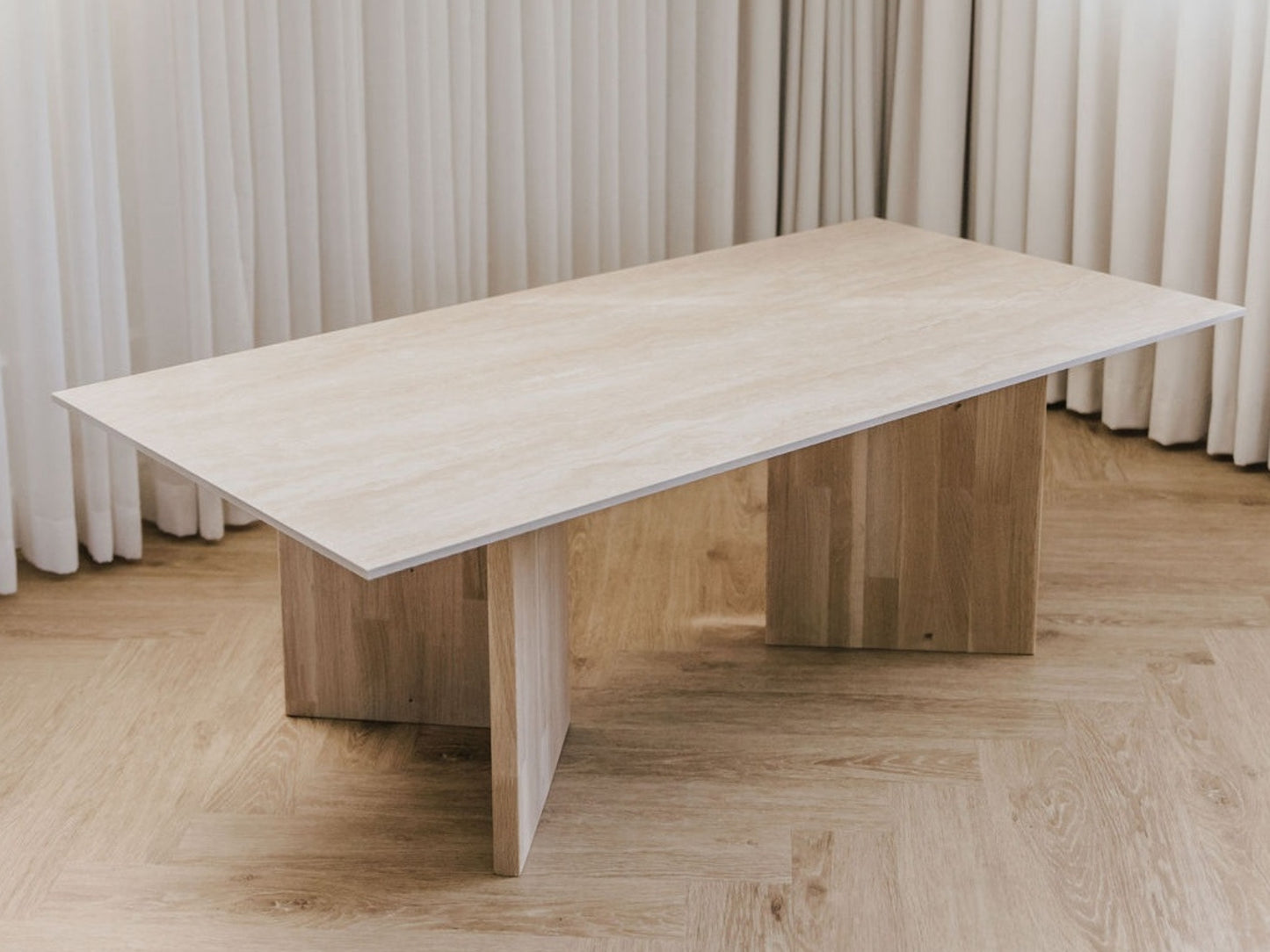 Gaia sofabord / Travertin